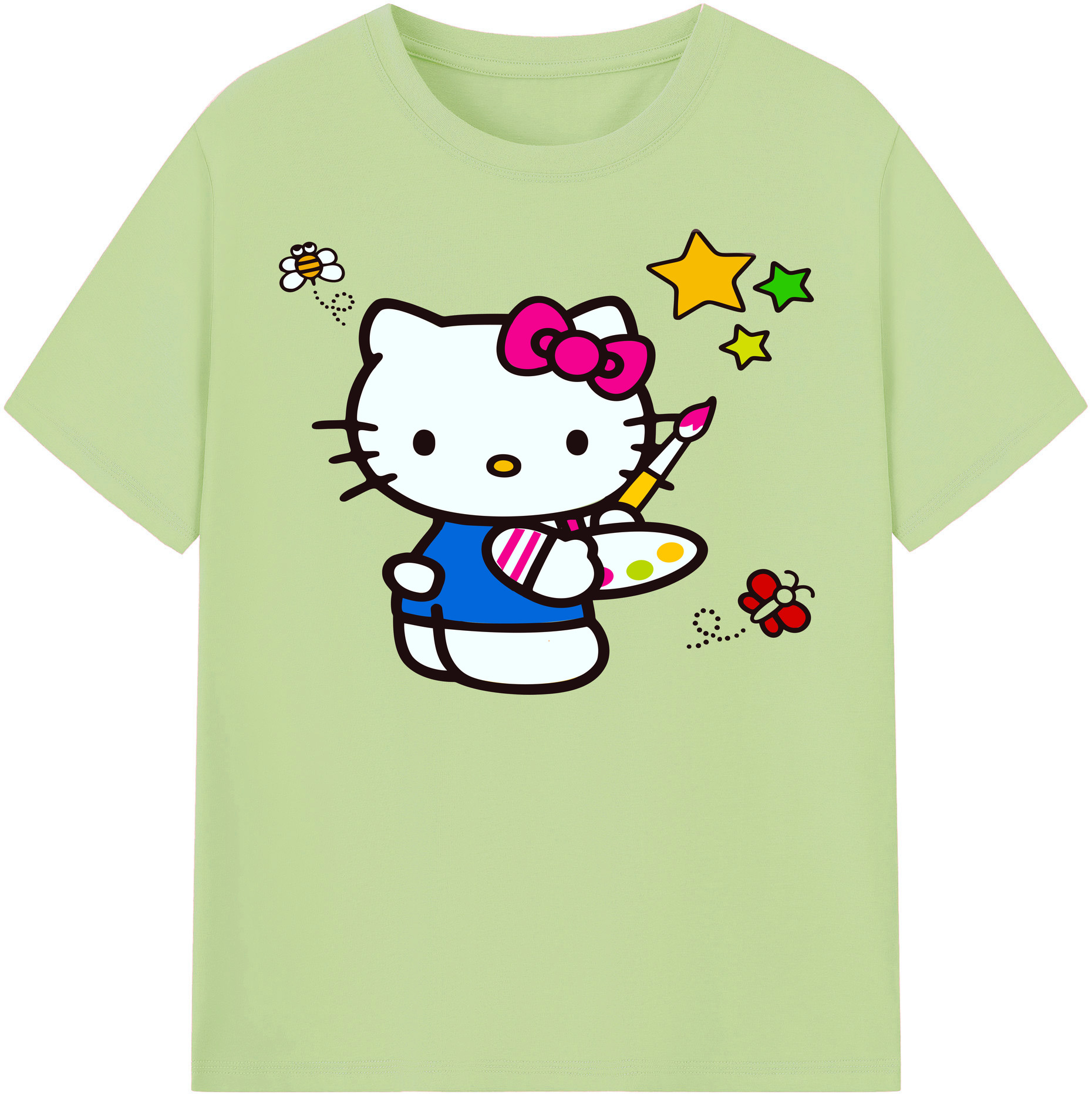 （画像用） Hello Kitty ハローキティ 綿100％半袖Tシャツ（フロントプリント）